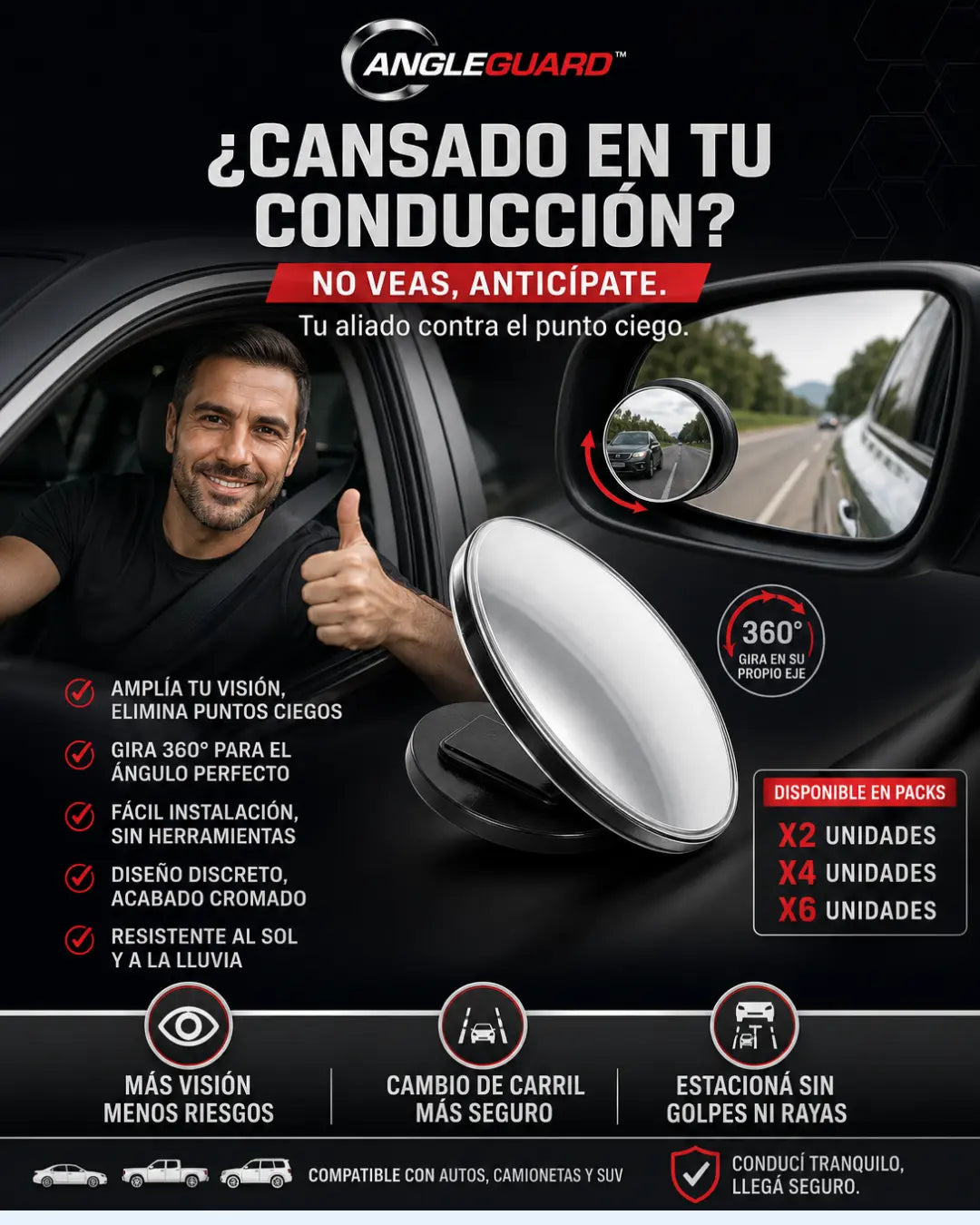 Espejos para Puntos Ciegos | Pack x2