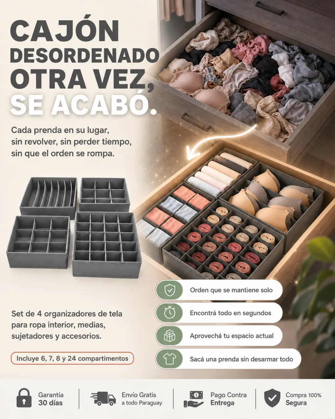 Boxu™ — Organizador de Ropa Interior 4 en 1