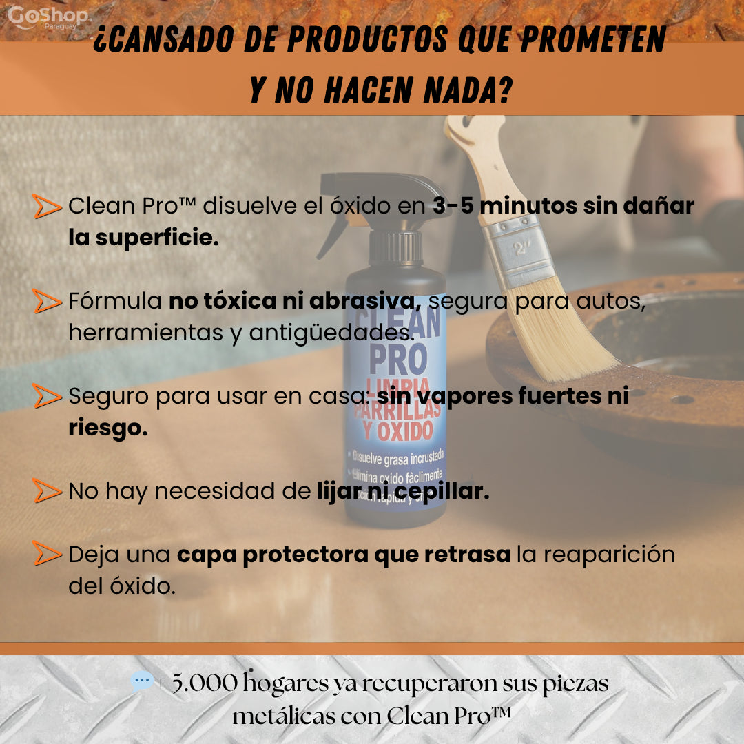 CLEAN PRO™: Removedor de Oxido para piezas de automóvil, herrajes, antigüedades.