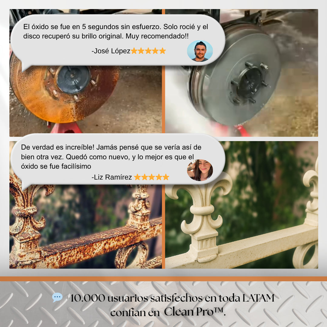 CLEAN PRO™: Removedor de Oxido para piezas de automóvil, herrajes, antigüedades.