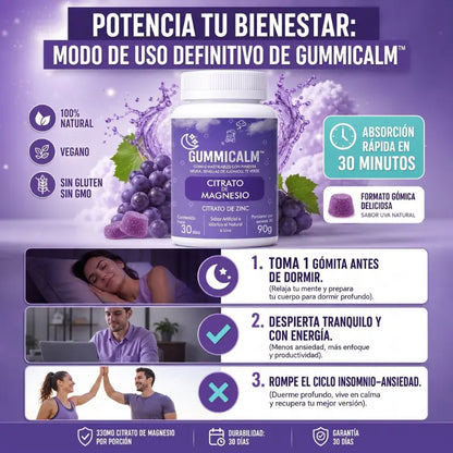 🌙 GUMMICALM™: Citrato de Magnesio en Gomas