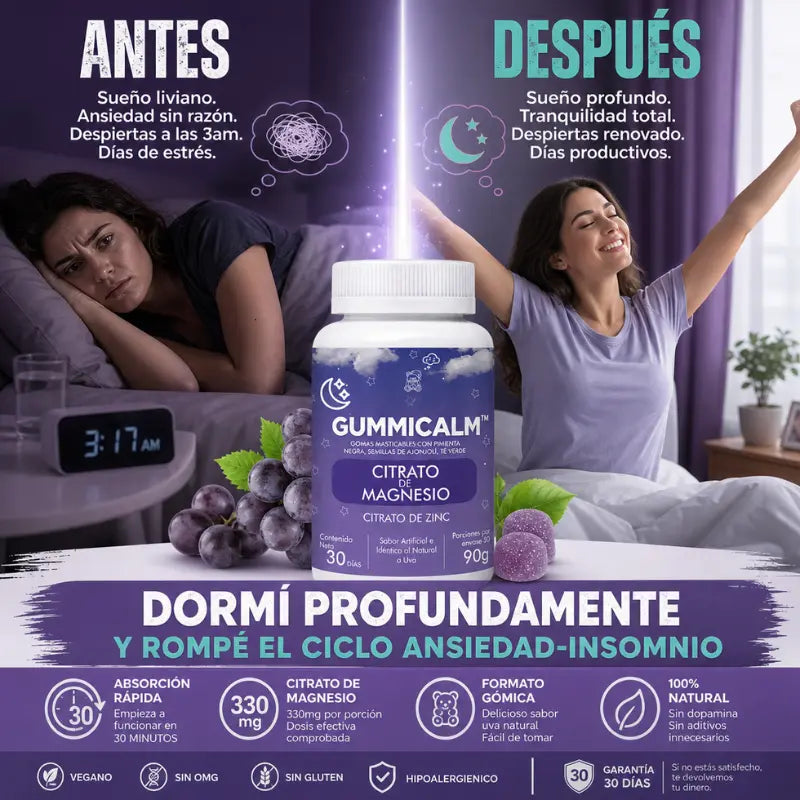 🌙 GUMMICALM™: Citrato de Magnesio en Gomas
