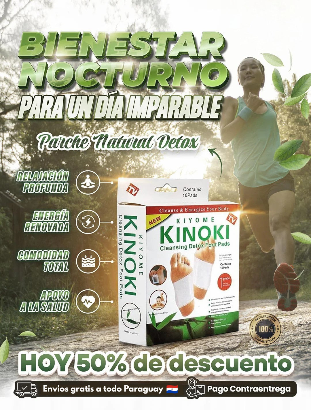 Parches detox para pies usados durante la noche en Paraguay